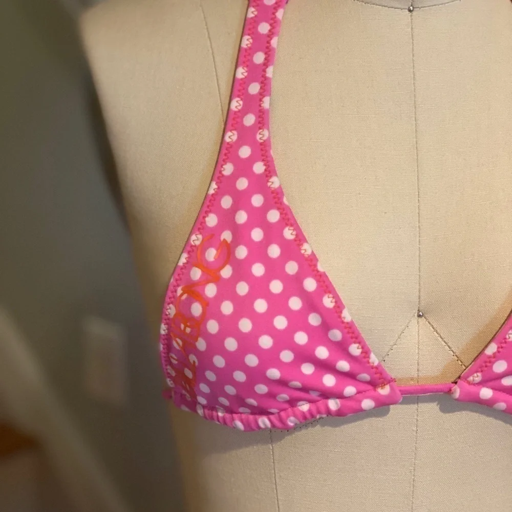 Billabong Reversible Pink/Wht/Brn Triangle Bikini​​​​​​​​​